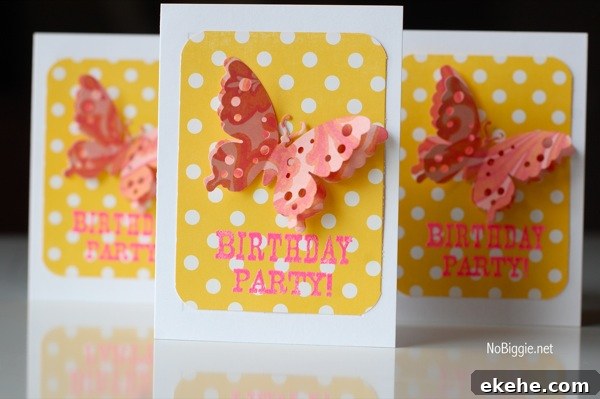 Butterfly party invitations
