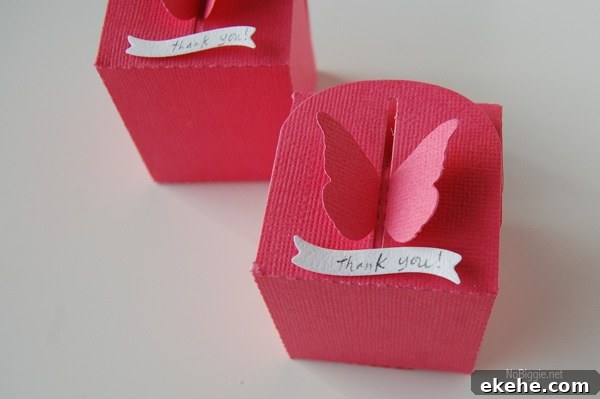 butterfly party thank you boxes