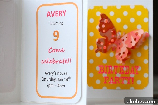 butterfly party invitations inside