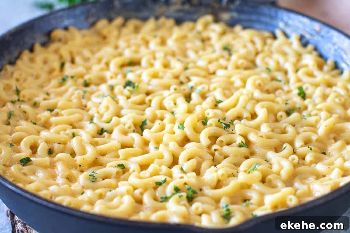 Cast Iron Skillet with Mac and cheese