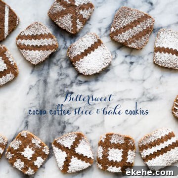 Bittersweet cocoa coffee slice and bake cookies