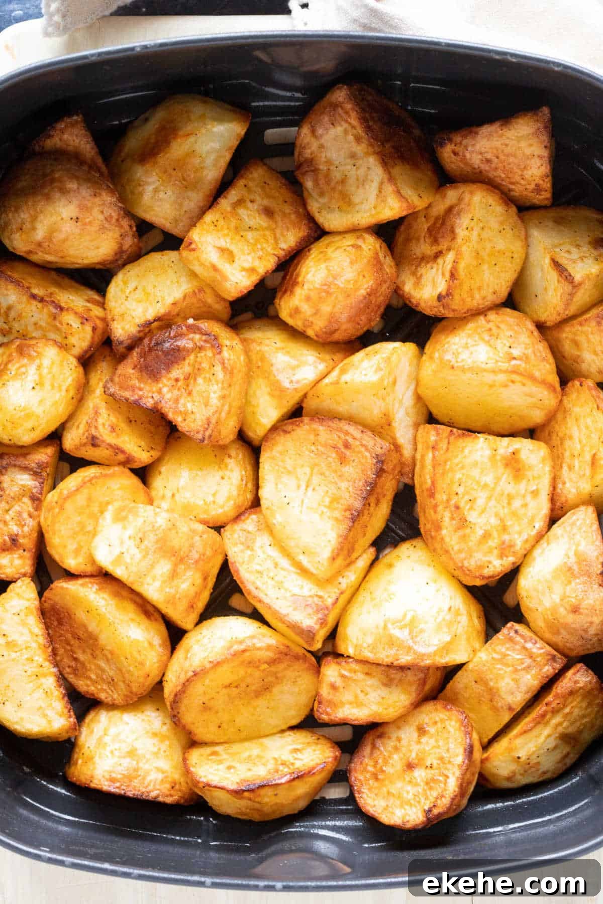 Air fryer roast potatoes made in a Ninja Foodi air fryer.