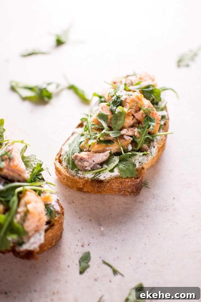 salmon tartine with fresh dill on a counter