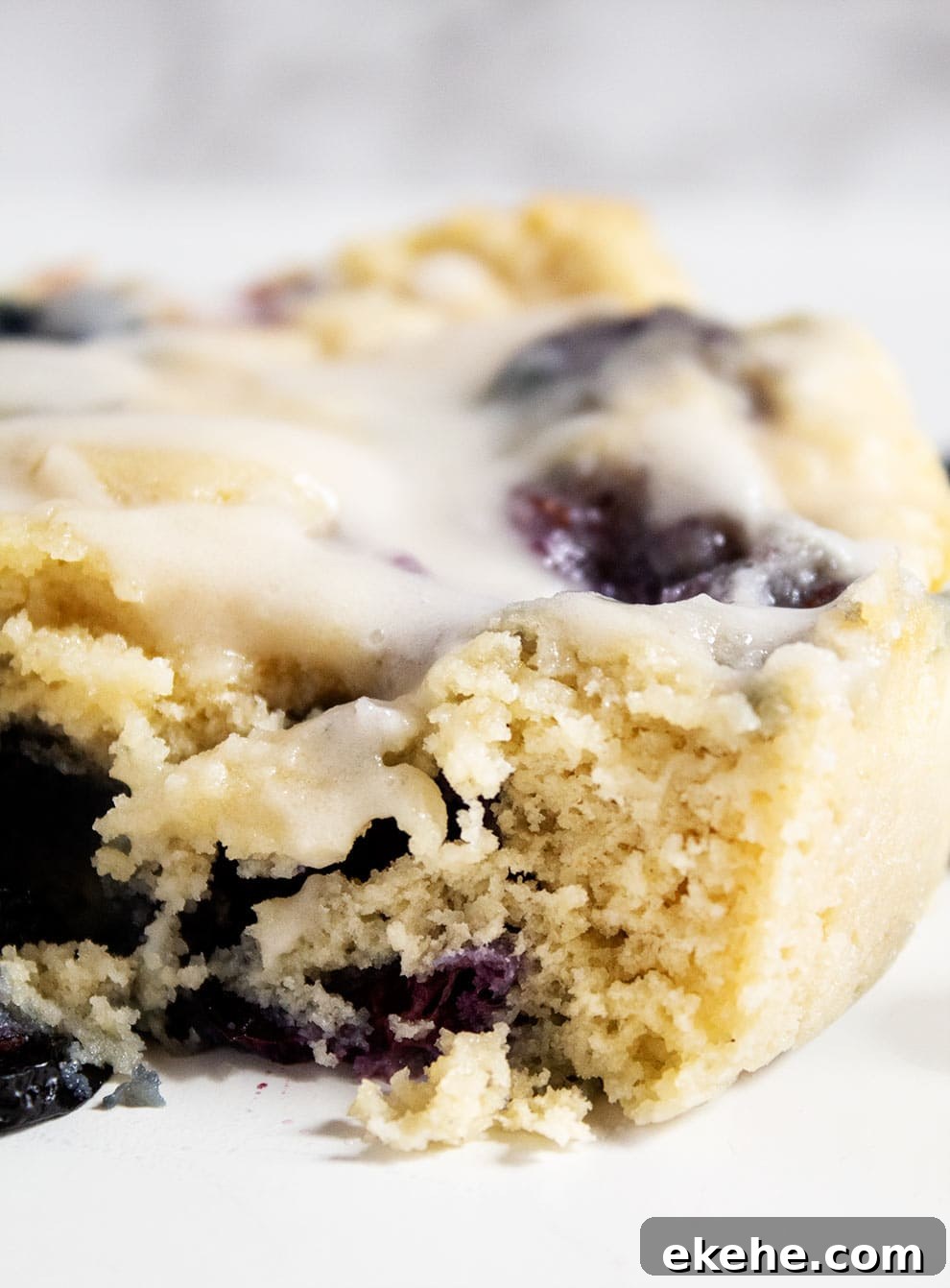 closeup of keto mug cake recipe with glaze on top