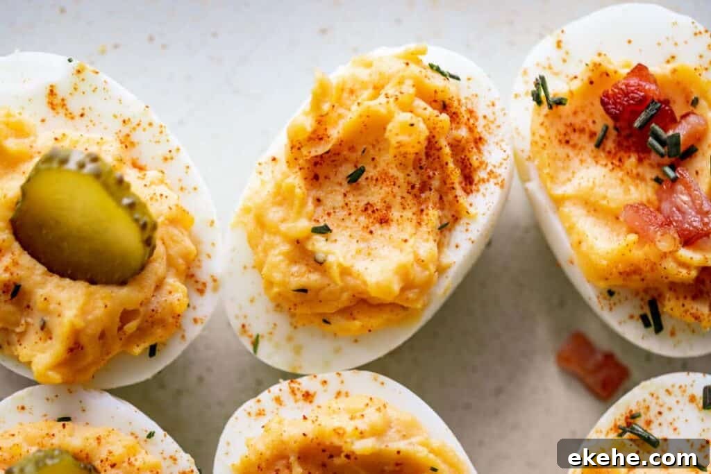 Deviled Eggs different toppings