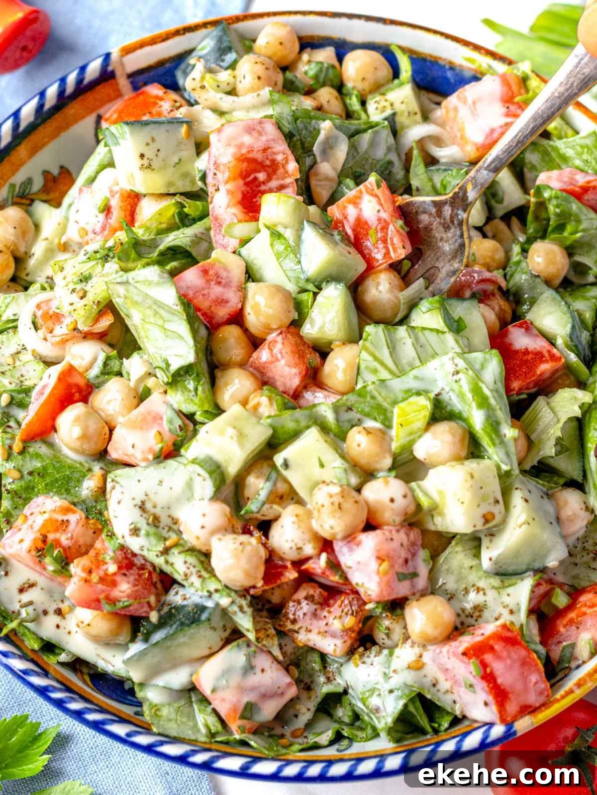 Tahini chickpea salad.