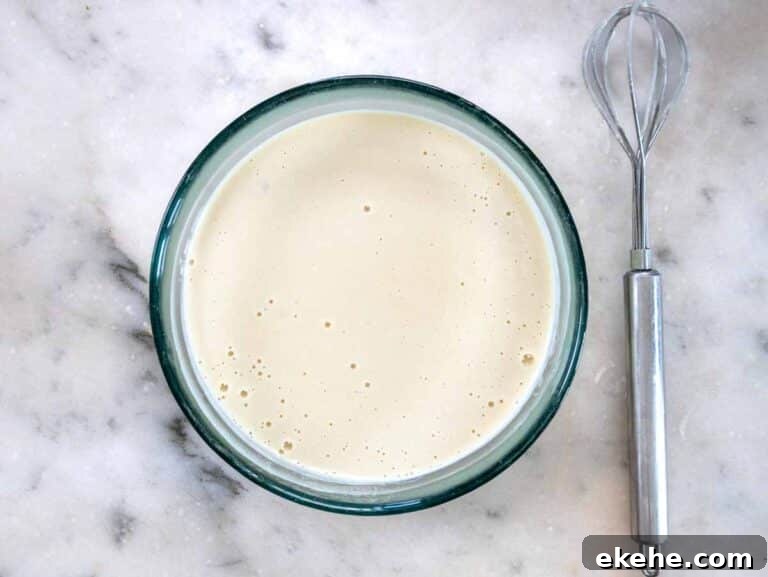 Tahini salad sauce in a glass bowl