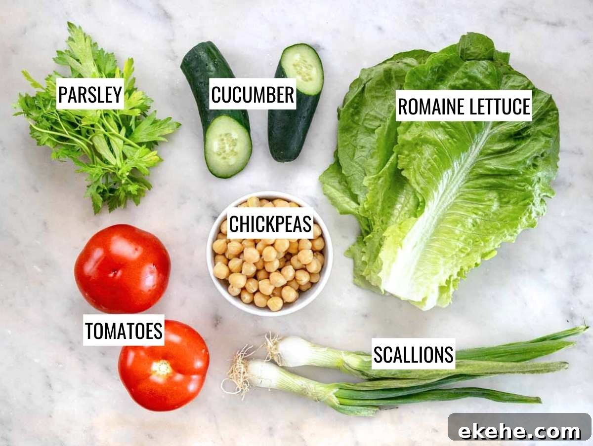 ingredients for tahini salad