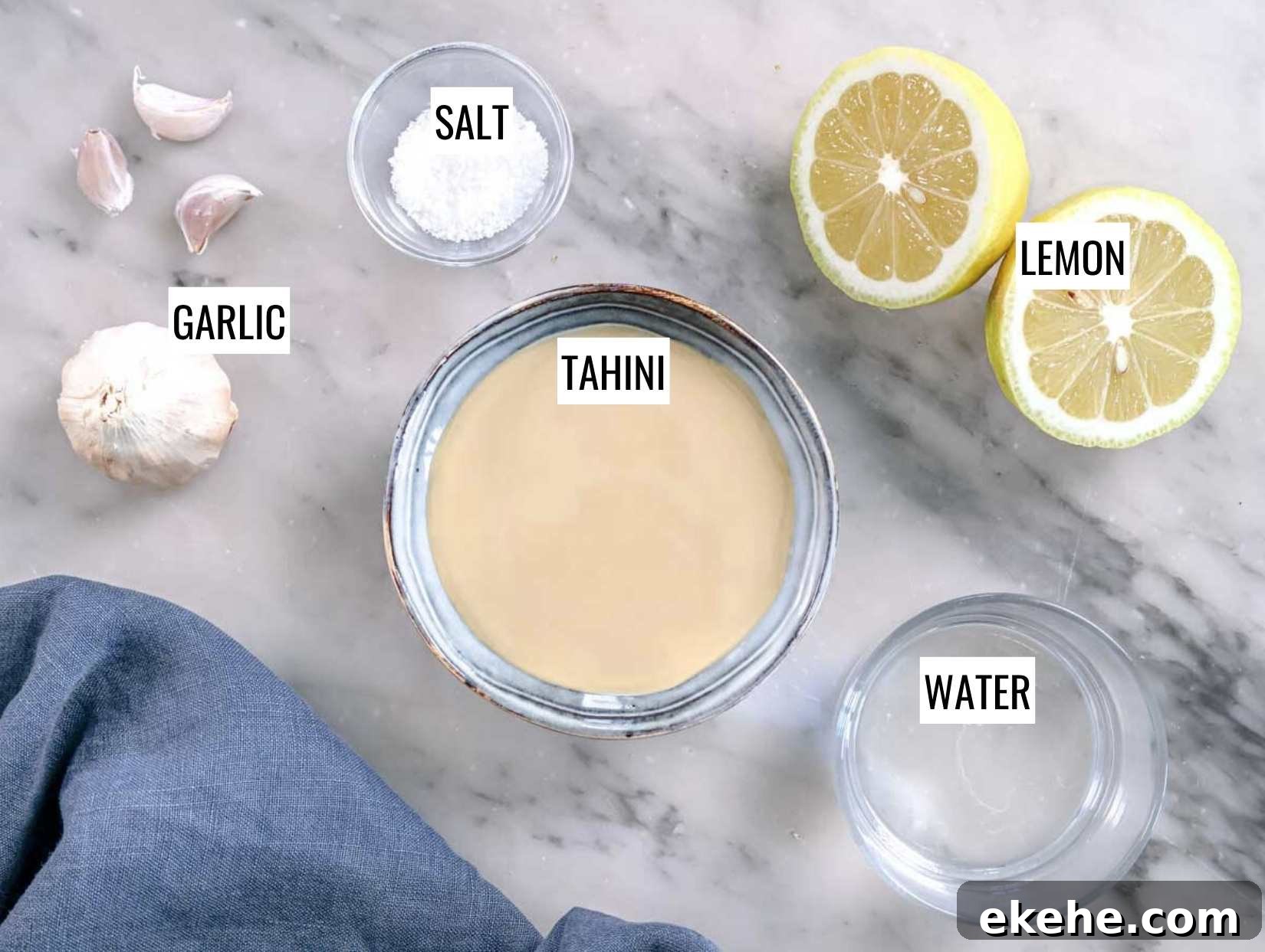 Ingredients for tahini sauce