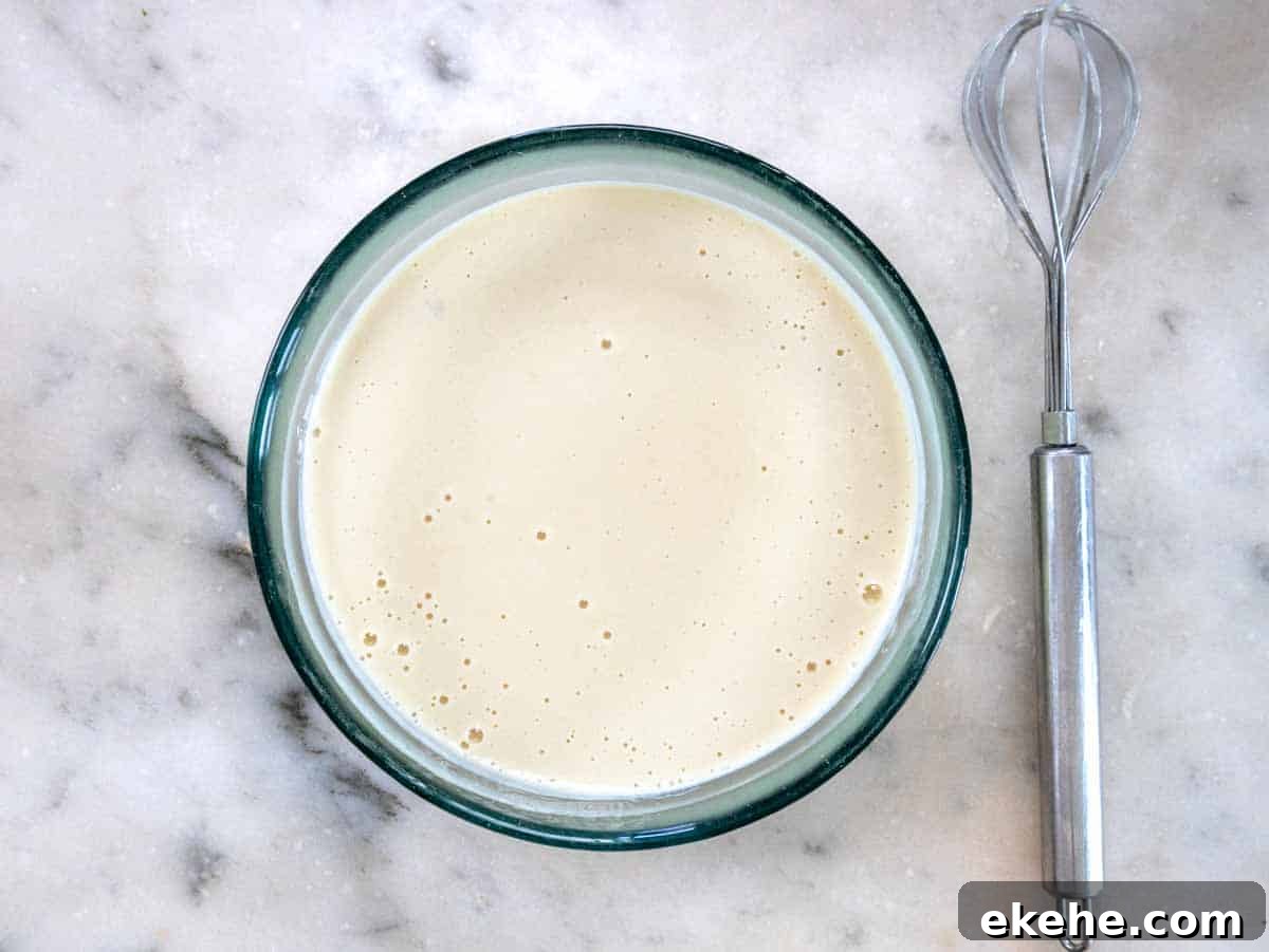 Tahini salad sauce in a glass bowl