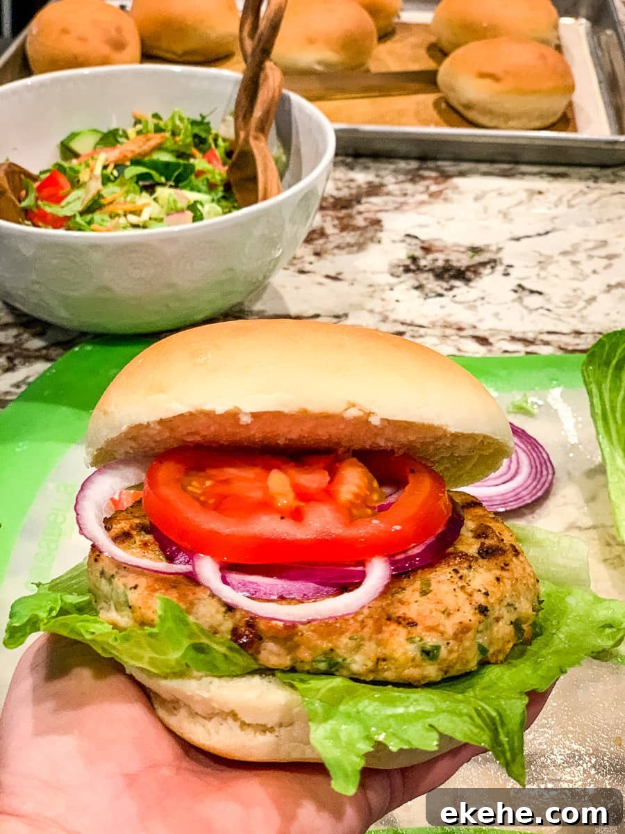 grilled turkey burger and bun ready to serve.