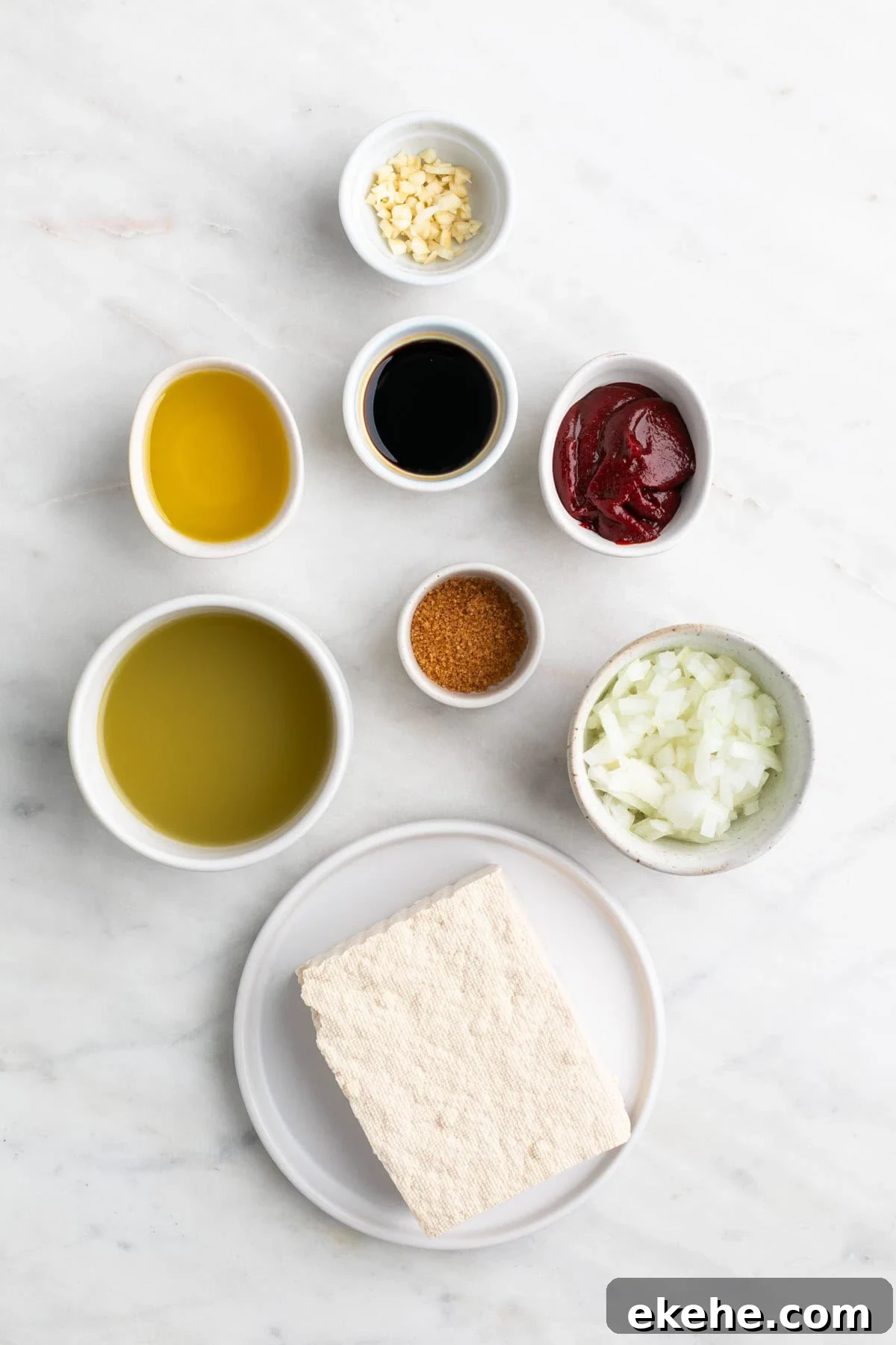 Ingredients for homemade spicy tofu.
