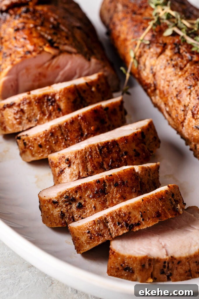 sliced sous vide pork tenderloin