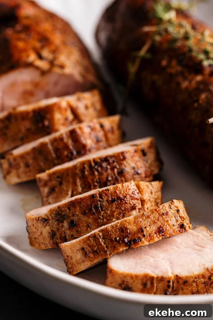 sliced sous vide pork tenderloin