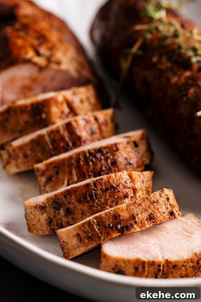 sliced sous vide pork tenderloin