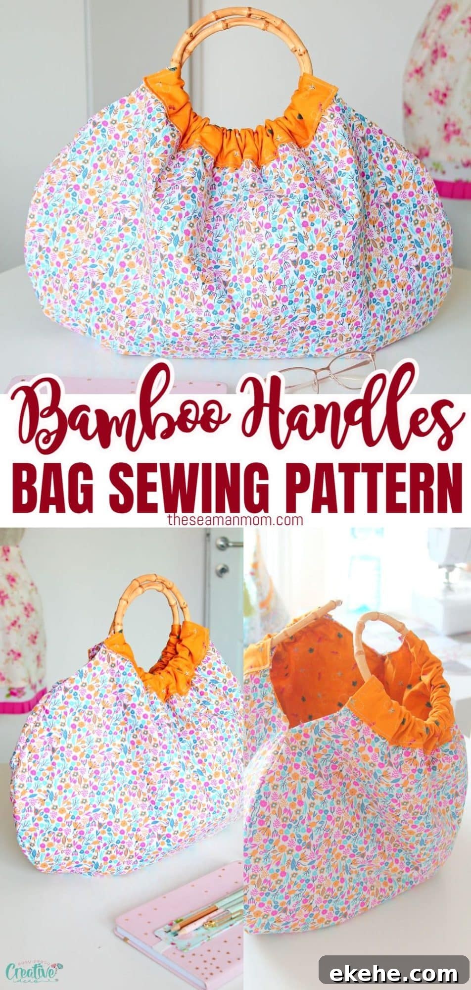 Bamboo handle bag sewing pattern
