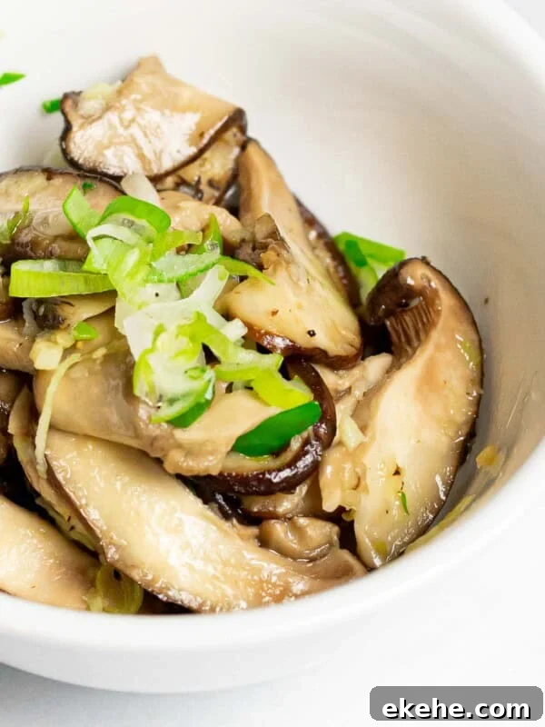 stir fried Korean shiitake mushroom side dish