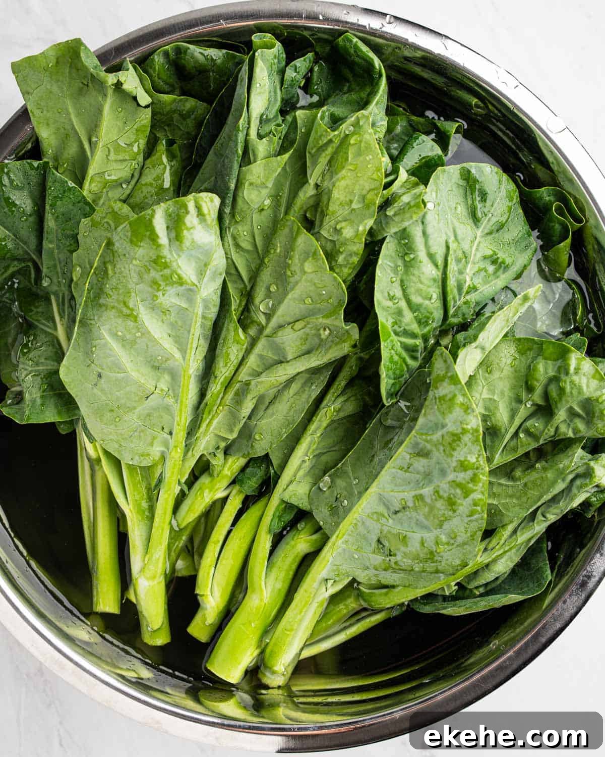washing Chinese broccoli.