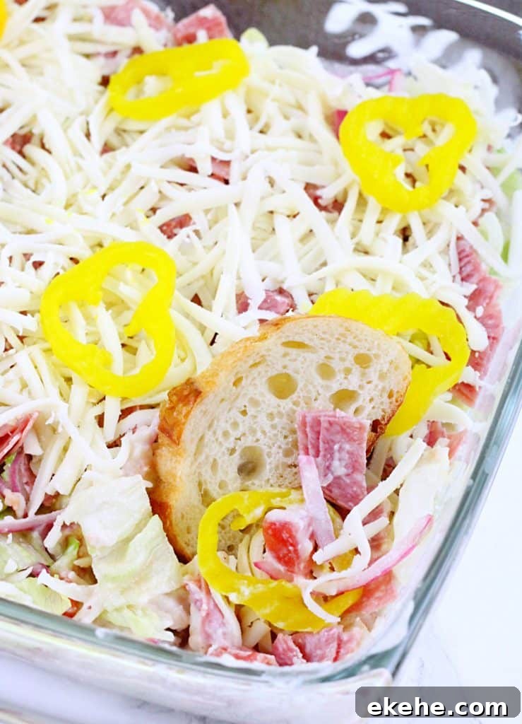 Seven Layer Hoagie Dip by Foodtastic Mom #SundaySupper