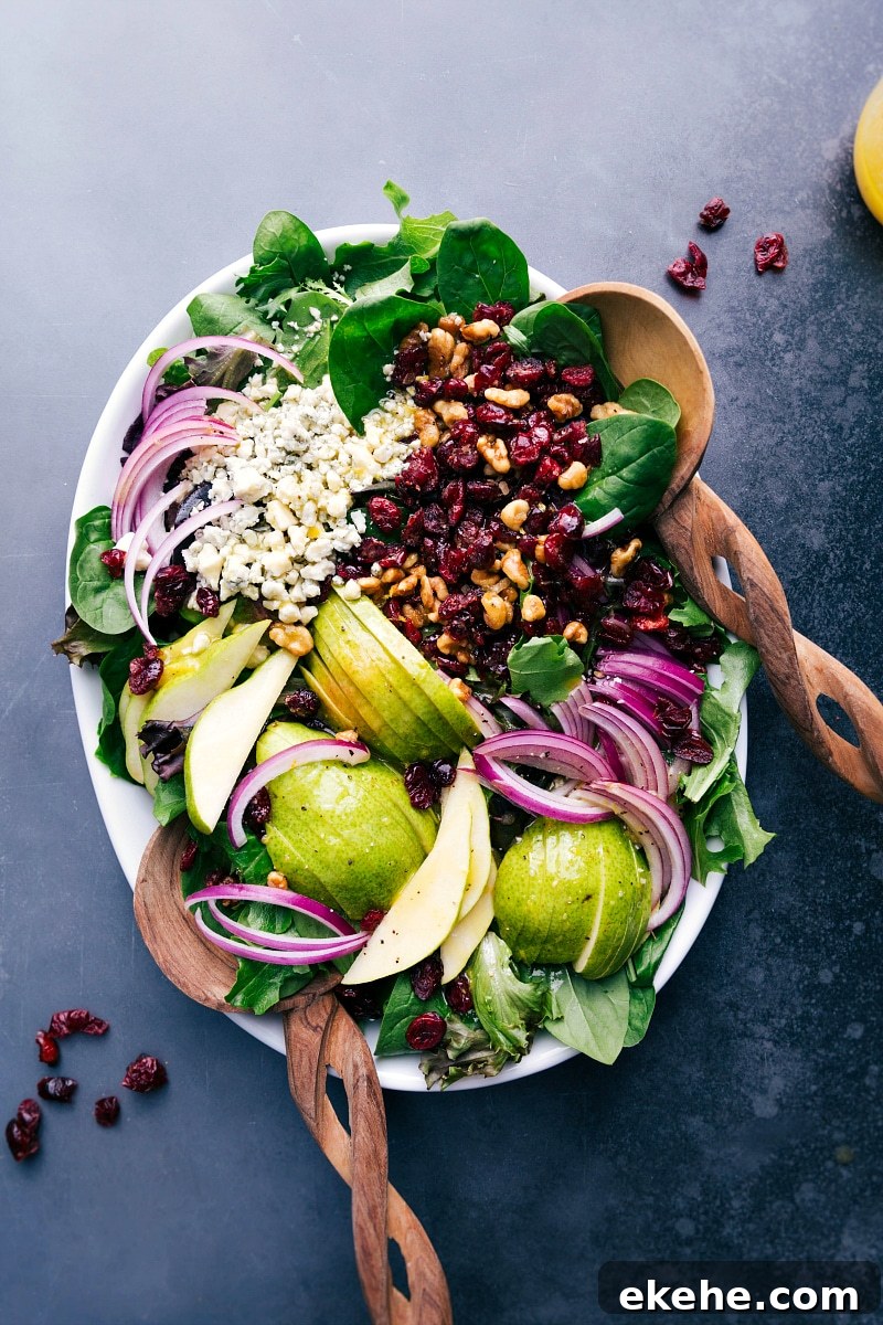 Pear salad on a tray.