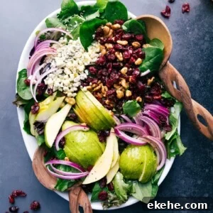 Pear salad on a tray.