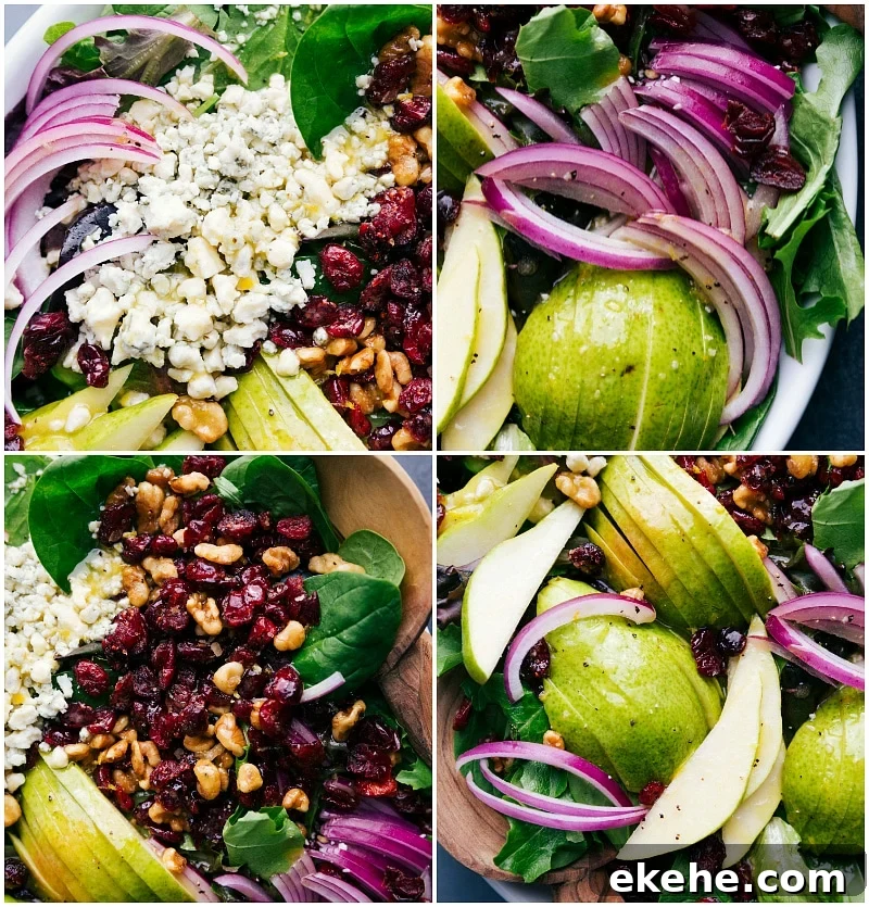 All the different components of the salad showing.