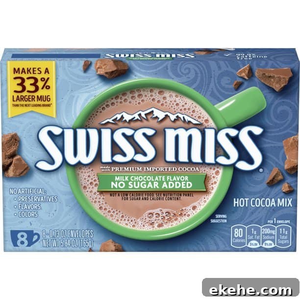 Box of Swiss Miss No Sugar Added Hot Cocoa Mix