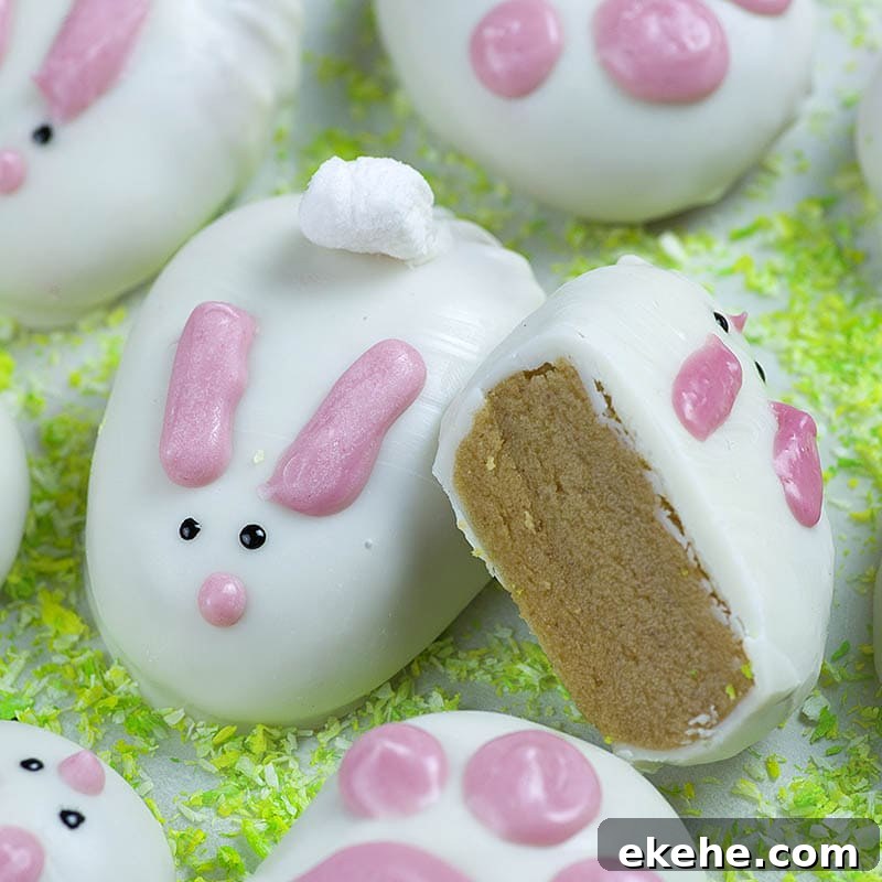 One whole Reese's Easter Bunny and one split piece.