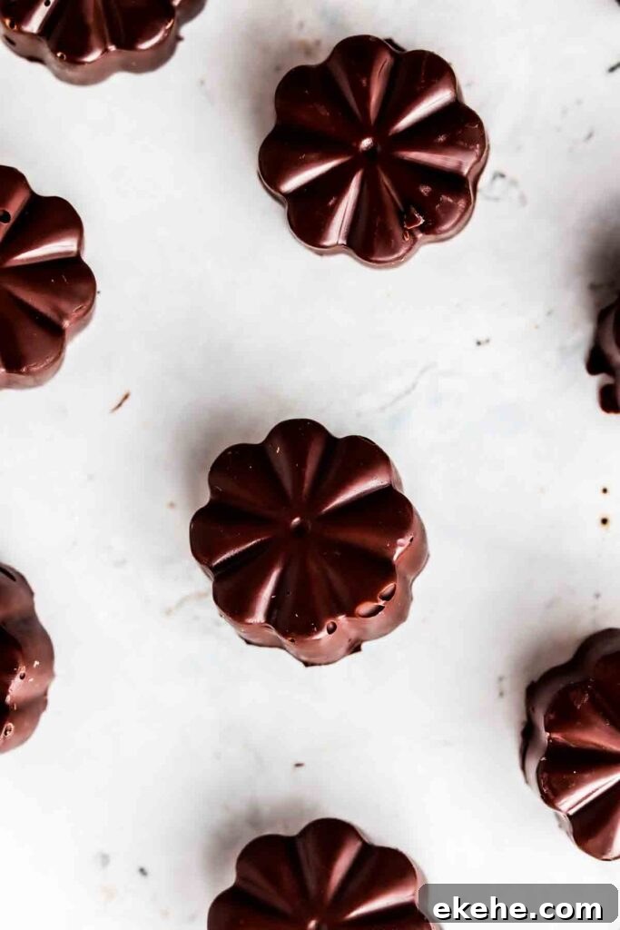 mini chocolates laid out on a counter