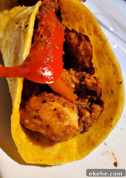 Chicken Fajitas in corn tortillas