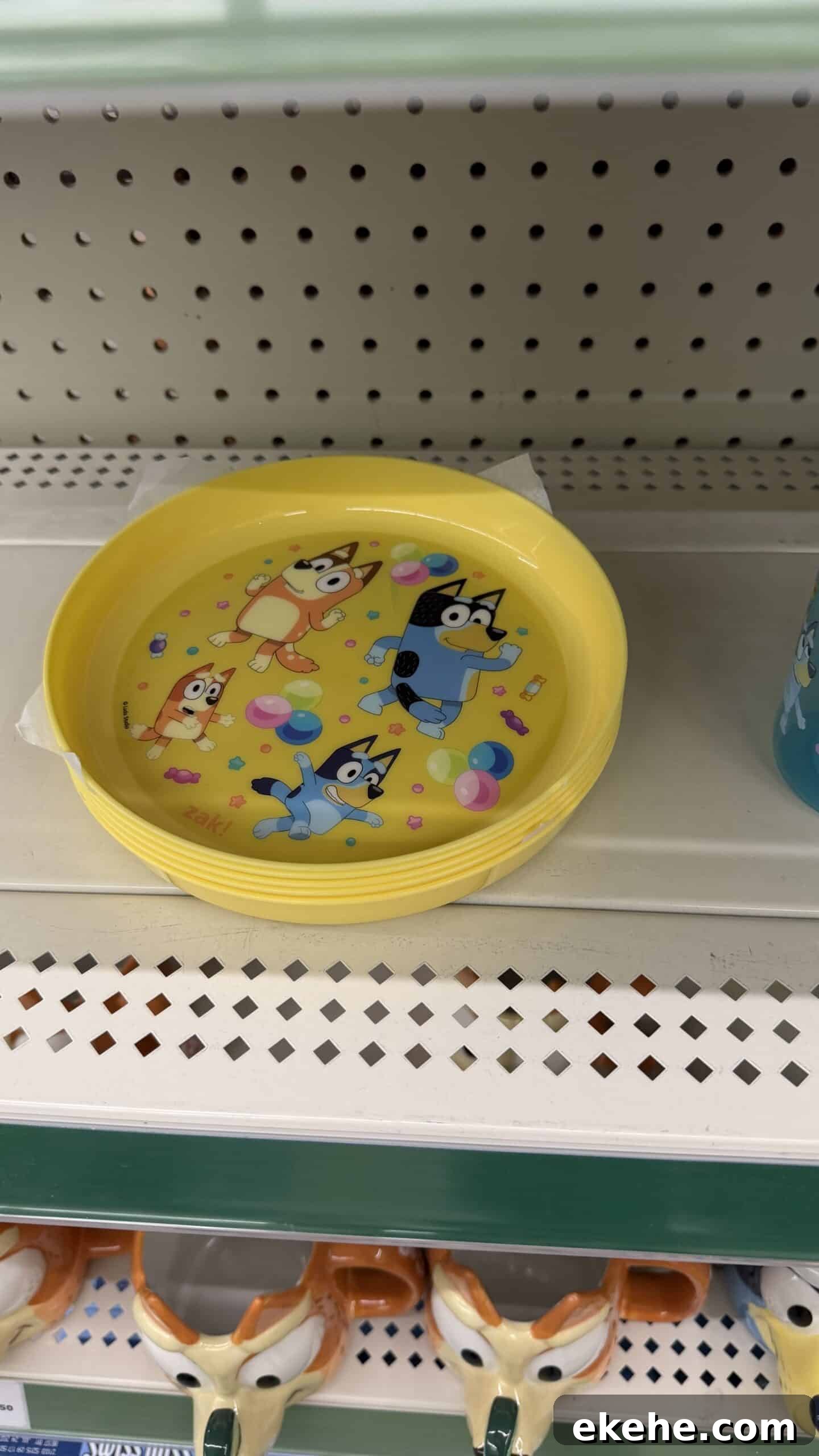 bluey plate on shelf at dollar tree
