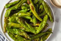 Crispy Air Fryer Shishito Peppers with Tangy Dipping Sauce