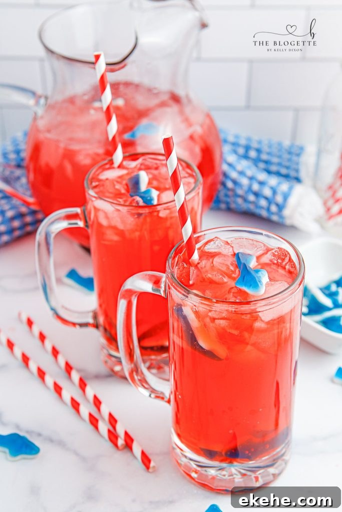 Shark Attack Survival Punch: How to Defend Yourself in Water 3 Shark Attack Punch or mocktail is the ultimate summertime drink! Tasty red punch served with floating shark gummies. Shark Punch is perfect for Shark Week or beach-themed parties!
