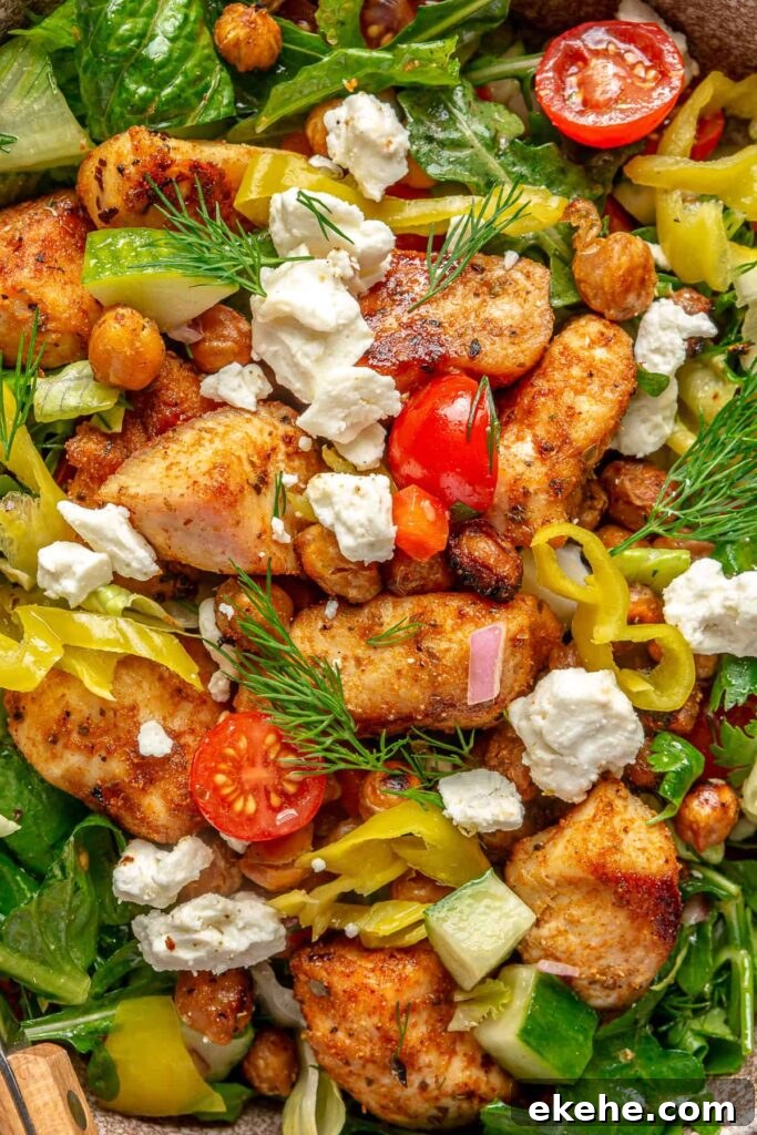 greek salad recipe with chicken and feta