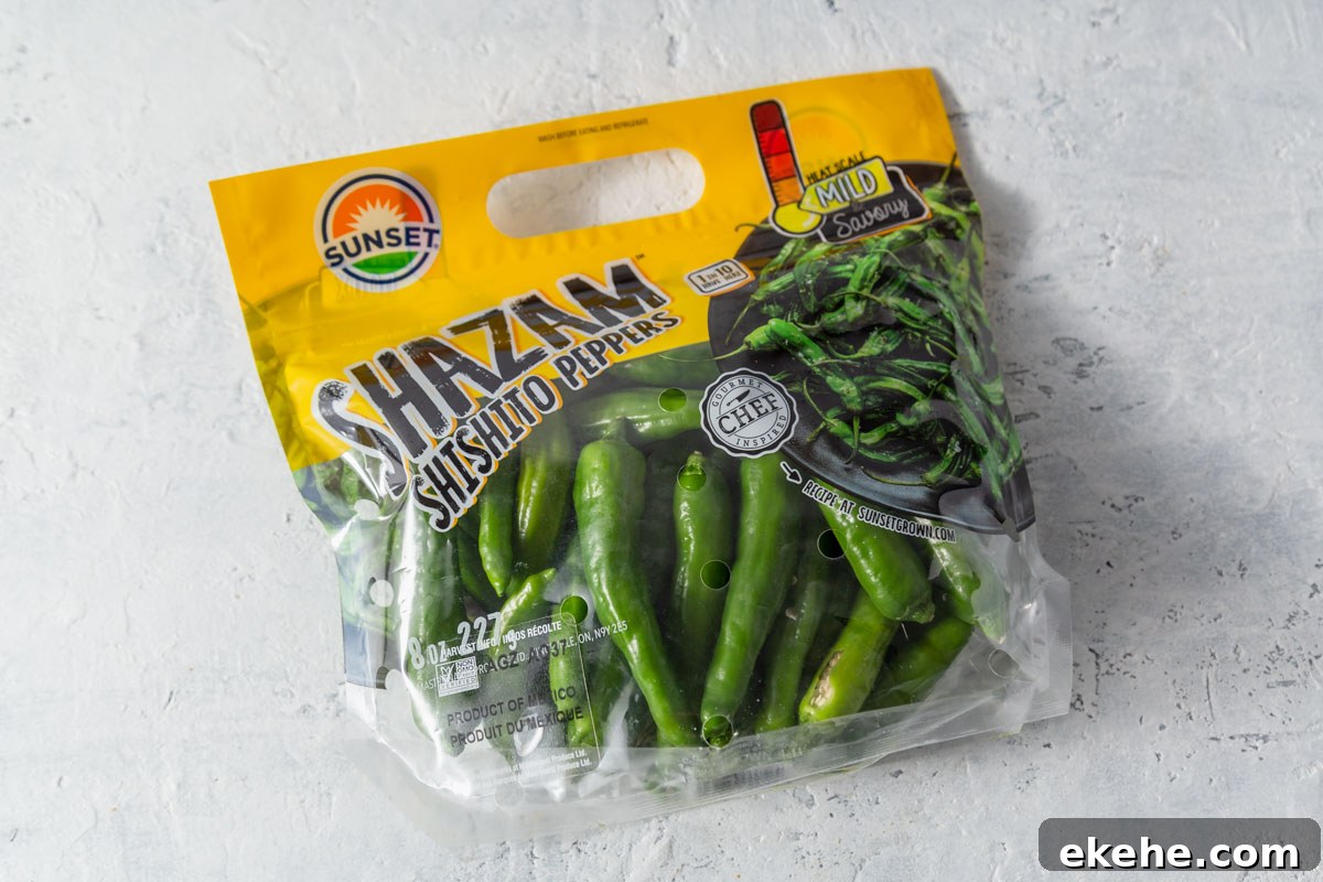 shishito peppers in the package.